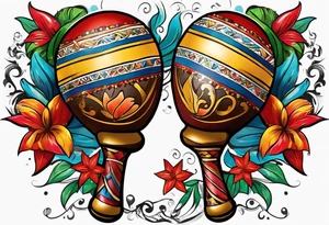 2 swinging maracas with cuban star tattoo idea