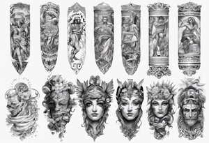 greek full sleeve tattoo idea