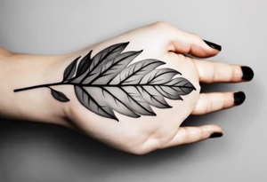 very simple leaves with flow , white background tattoo idea