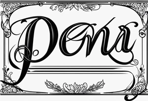 the name “Dena” in cursive tattoo idea
