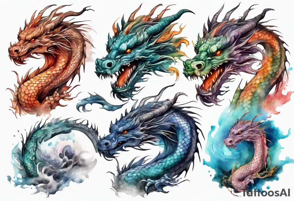 realistic mystic dragon tattoo idea