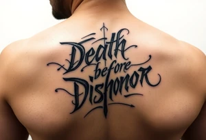 Calligraphy cholo writing death before dishonor tattoo idea