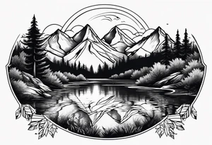 Mountains with a river tattoo idea
