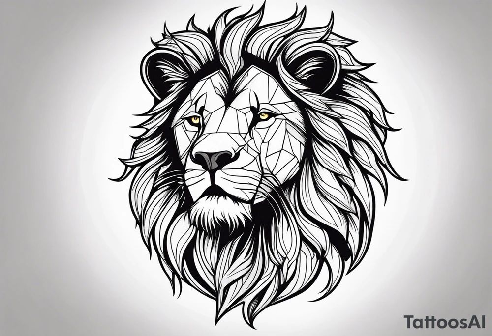 powerful majestic lion, close-up tattoo idea