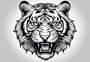 Tiger with skull tattoo idea