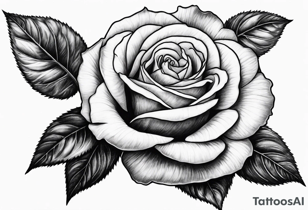 Rose with stem tattoo idea