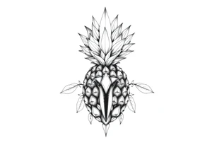 Majestic crown pineapple vagina and anus tattoo idea