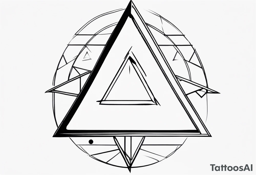 triangle illusion tattoo idea
