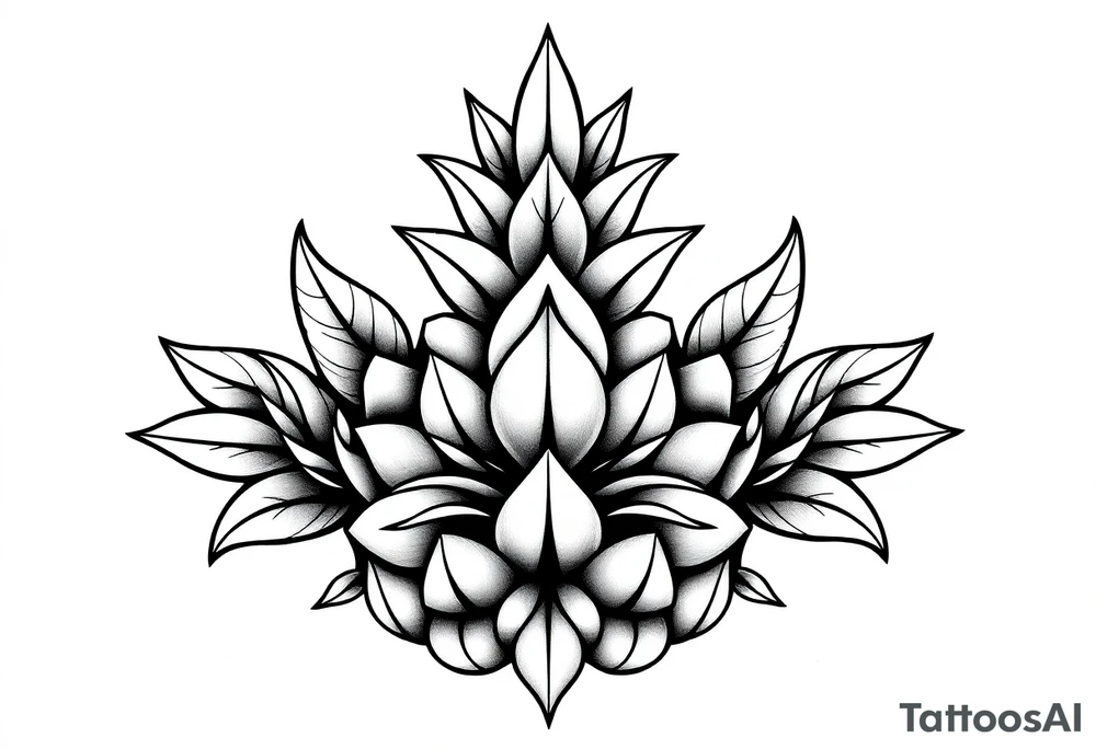 Crown pineapple vagina anus tattoo idea