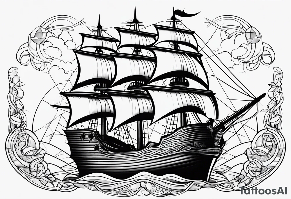 black ship tattoo idea