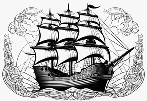 black ship tattoo idea