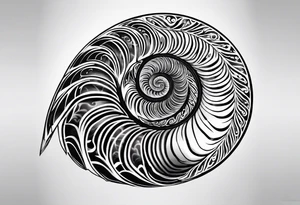 nautilus shell, self peace, number 4 tattoo idea