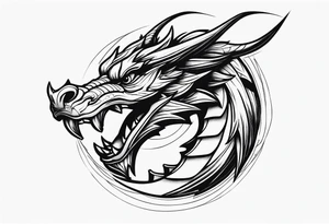 Dragon breathing a dumbbell tattoo idea