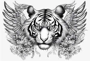 Tiger with wings. Mythological. tattoo idea