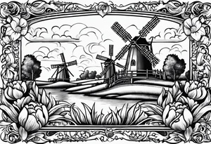 Dutch lineage/heritage tattoo using either the dutch republic lion, windmills, tulips or a combination. Keep it simple and more gothic tattoo idea