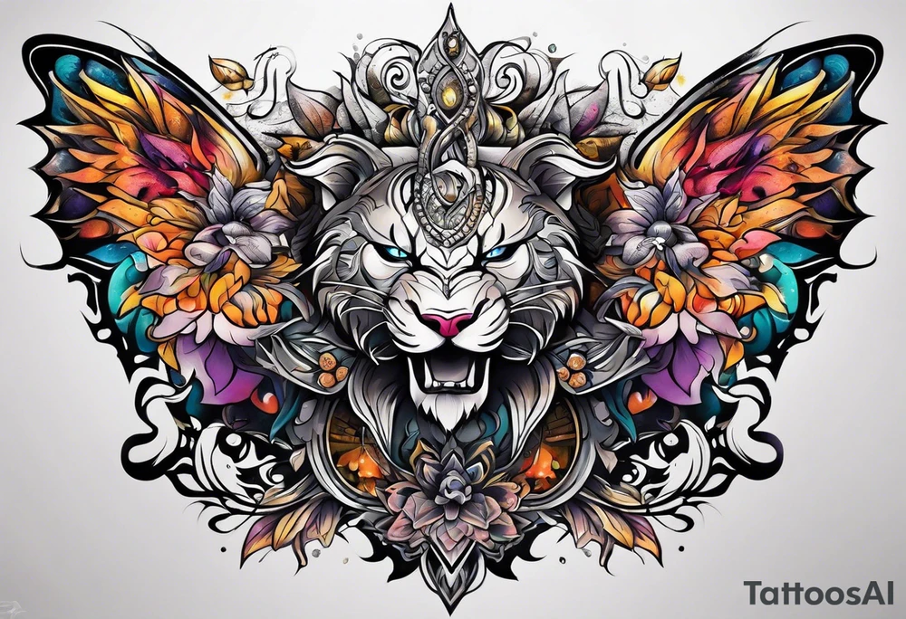 Side of the neck tattoo idea