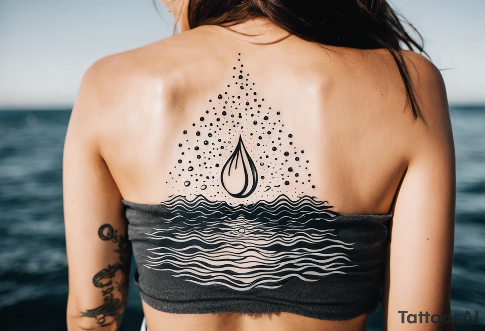 water drop falling into ocean tattoo idea