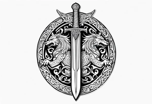 Viking sword Valhalla dragon tattoo idea