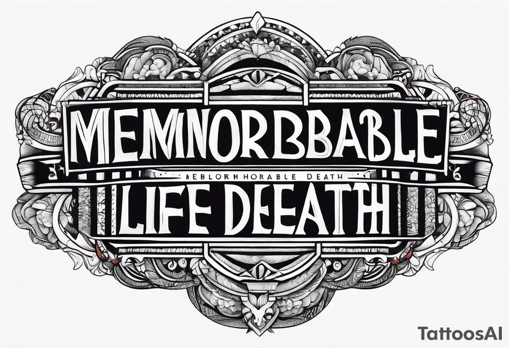 armband with these words: memorable life honorable death tattoo idea