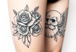 Roses tattoo and gods looking over tattoo idea