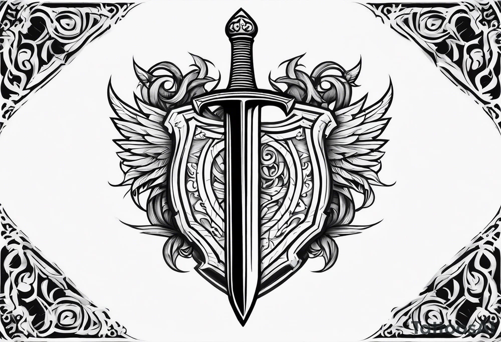 Valhalla sword shield steps tattoo idea