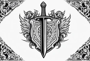 Valhalla sword shield steps tattoo idea