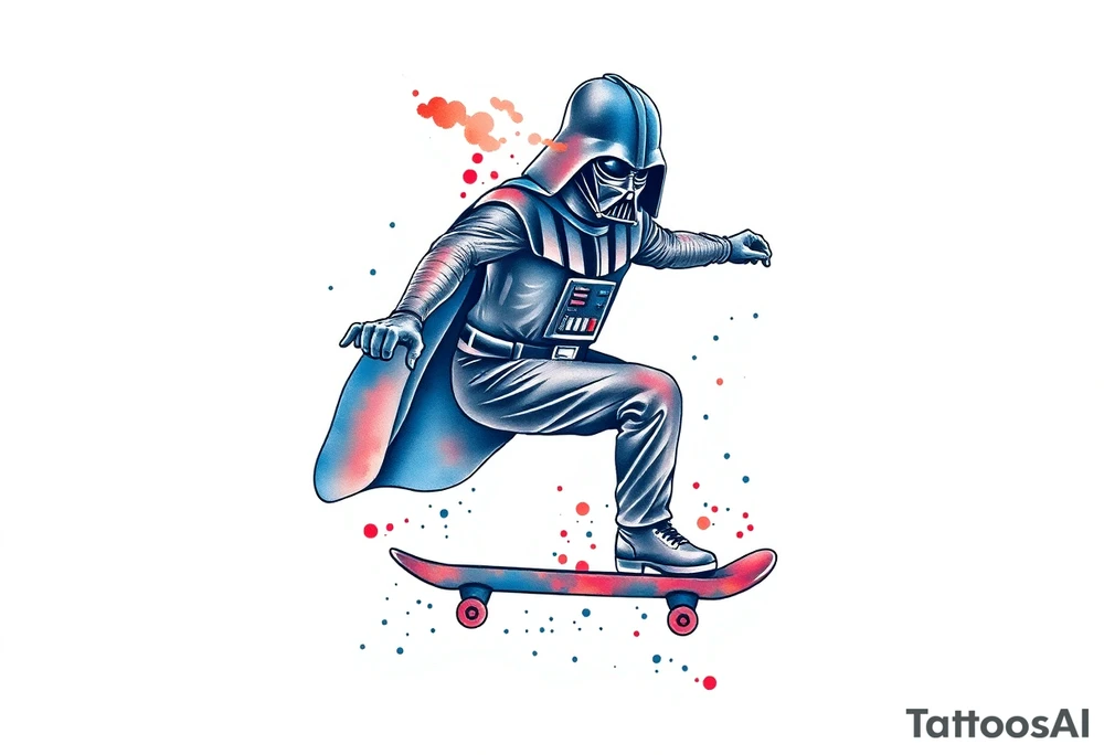 MEMORY TATTOO
blue and red Darth Vader skateboarding outdoor
"Darth Carter"
12/29/88-01/06/24 tattoo idea