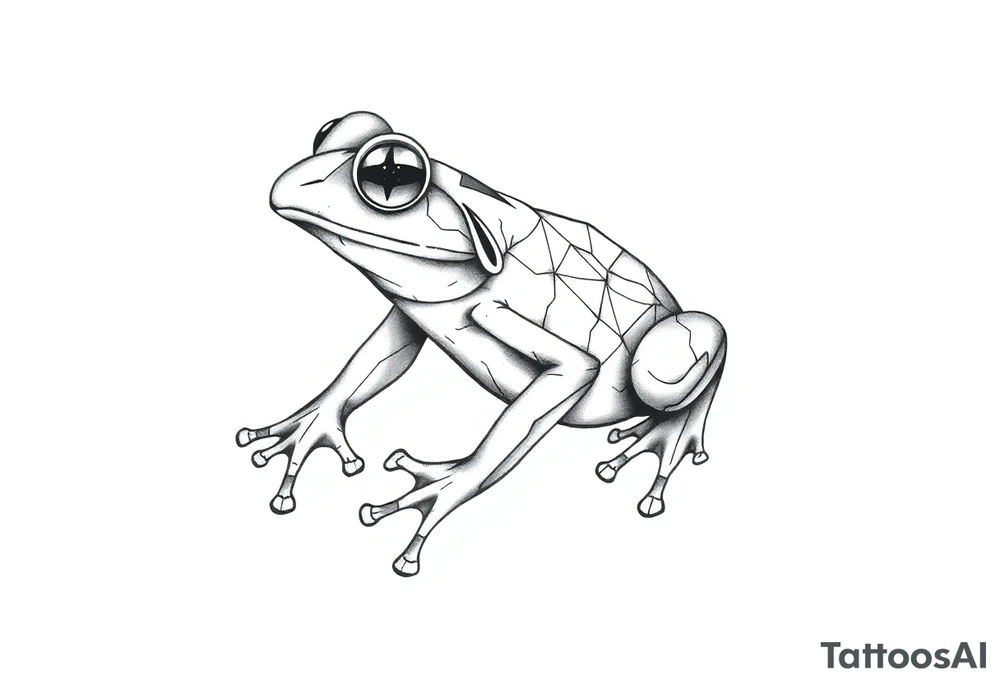 a psychedelic frog tattoo idea