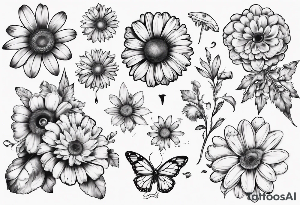A part of fancy house
 and a daisy tattoo idea