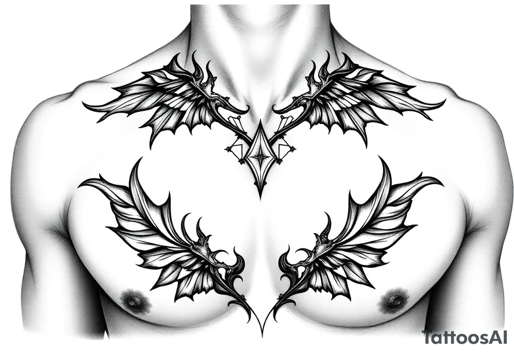 Sexy mysterious sternum tattoo small/medium size for women tattoo idea