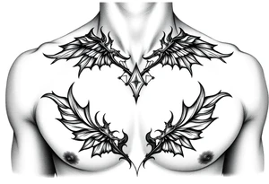 Sexy mysterious sternum tattoo small/medium size for women tattoo idea