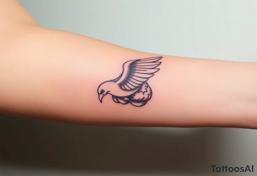 A phoenix flying out of a brain tattoo idea