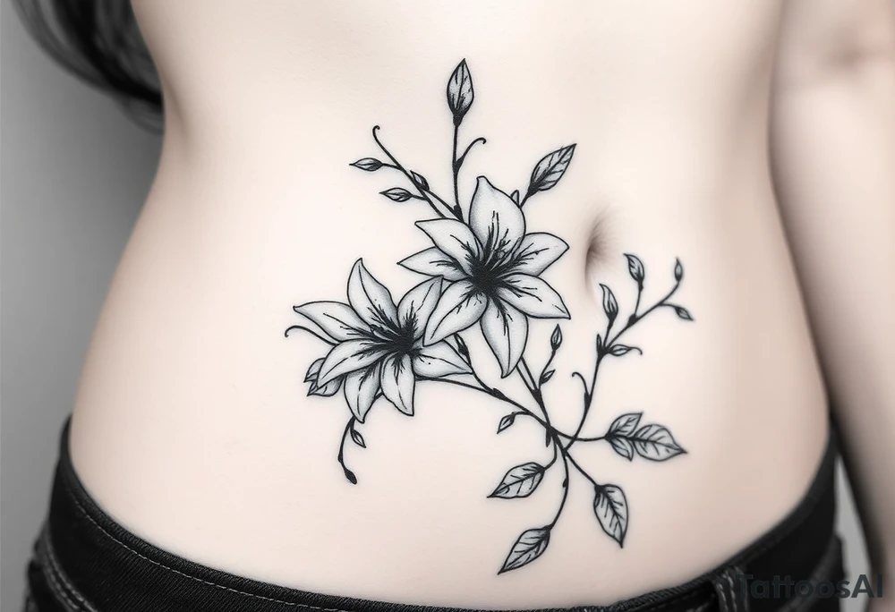 Lillies and vines tattoo idea