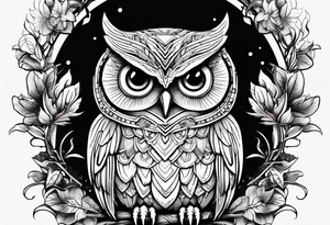 robotic owl tattoo idea
