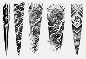 forearm sleeve thunder pattern tattoo idea