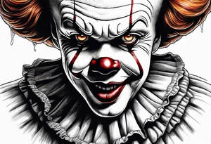 pennywise, scary, horror tattoo idea