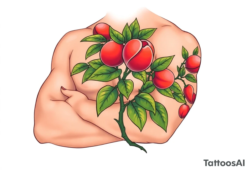 Pepper plant peach tree tattoo idea