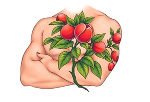 Pepper plant peach tree tattoo idea