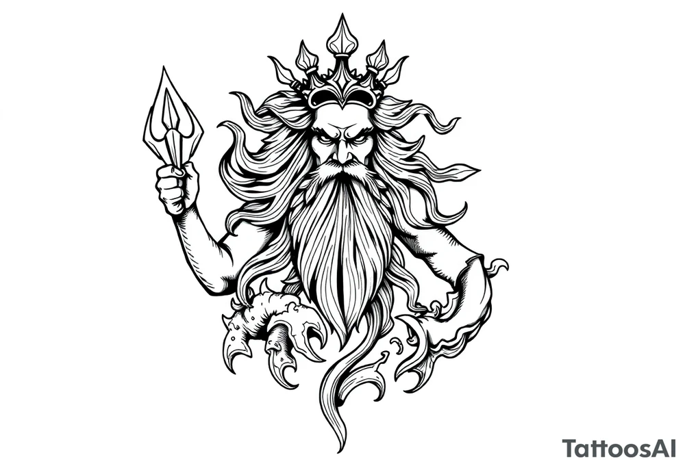 god of sea tattoo idea