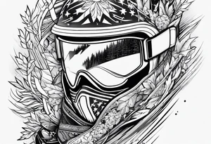 snowboarding in a fine line american tattoo style tattoo idea