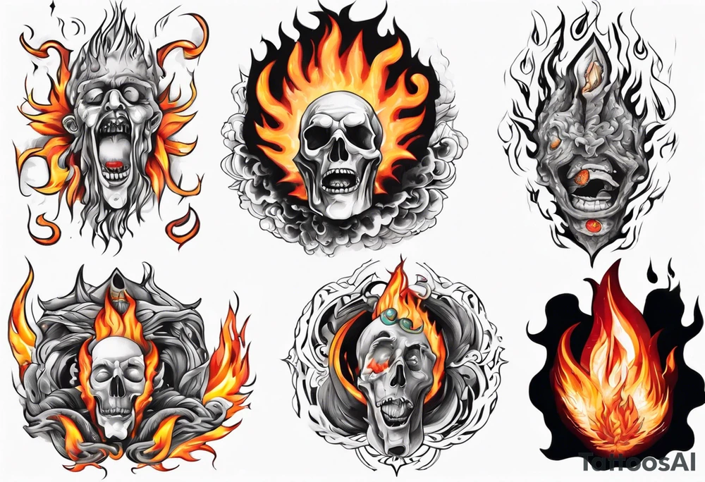 God on fire tattoo idea