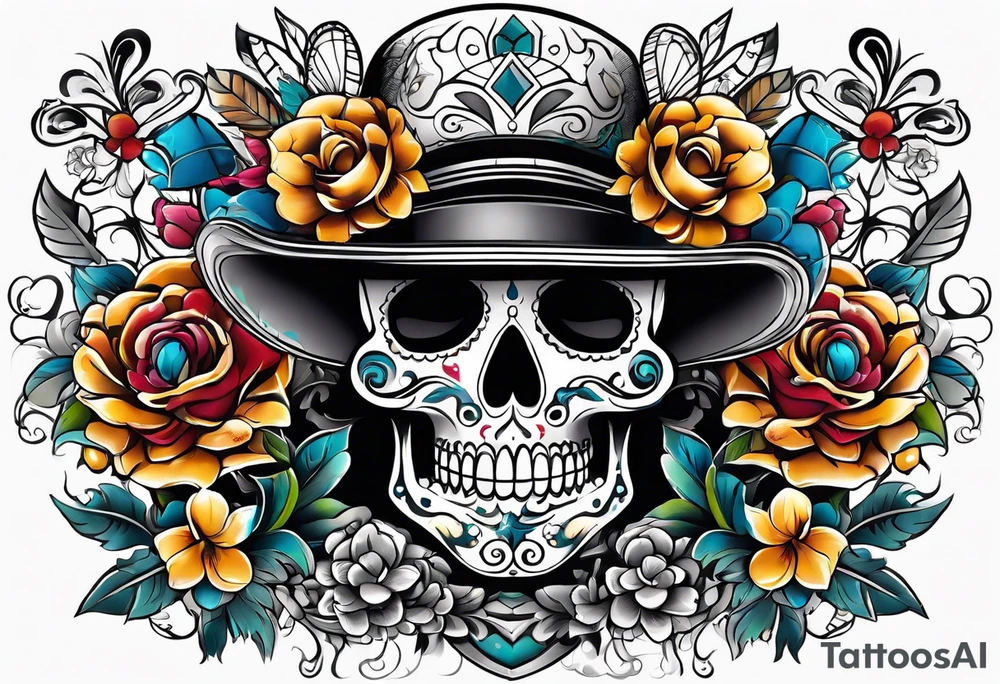 Mexico day of dead tattoo idea