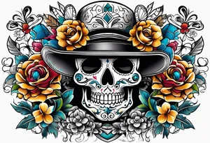 Mexico day of dead tattoo idea