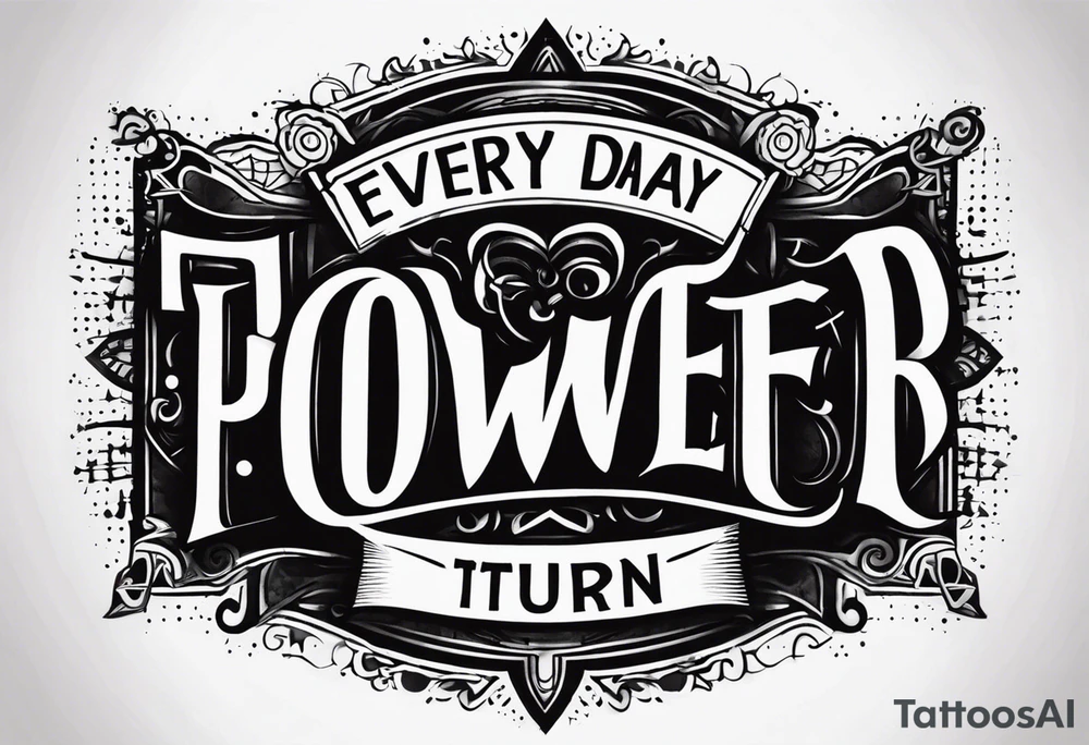 Every day, every hour, turn the pain into power tattoo idea