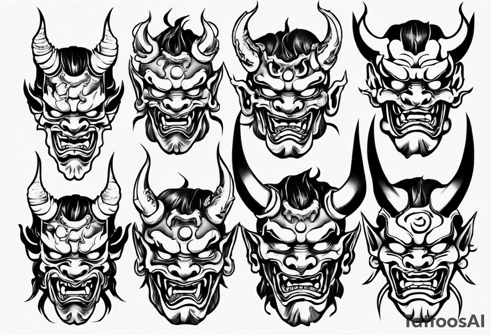 Oni mask tattoo idea