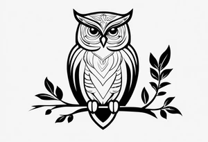 An owl with the name Teagan written inside of it somewhere tattoo idea