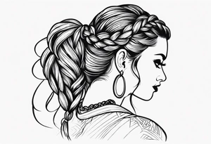 Eine Elfe mit dutch braids der ganze Körper ist zu sehen tattoo idea