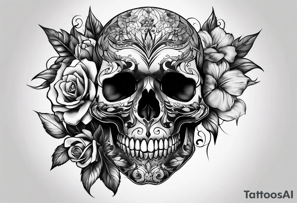 Wold head skull tattoo idea