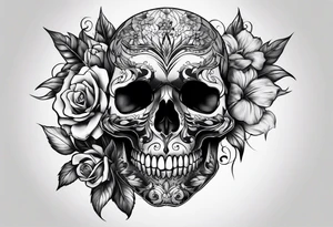 Wold head skull tattoo idea