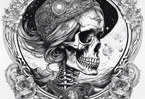 Universe with a skeleton tattoo idea